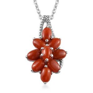 Burmese Red Jade Pendant Necklace (20 in)